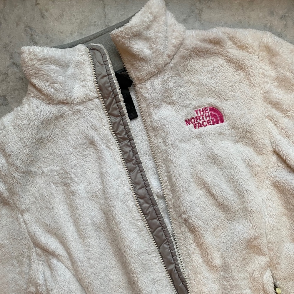 North Face Furry White Breast Cancer Jacket 💖